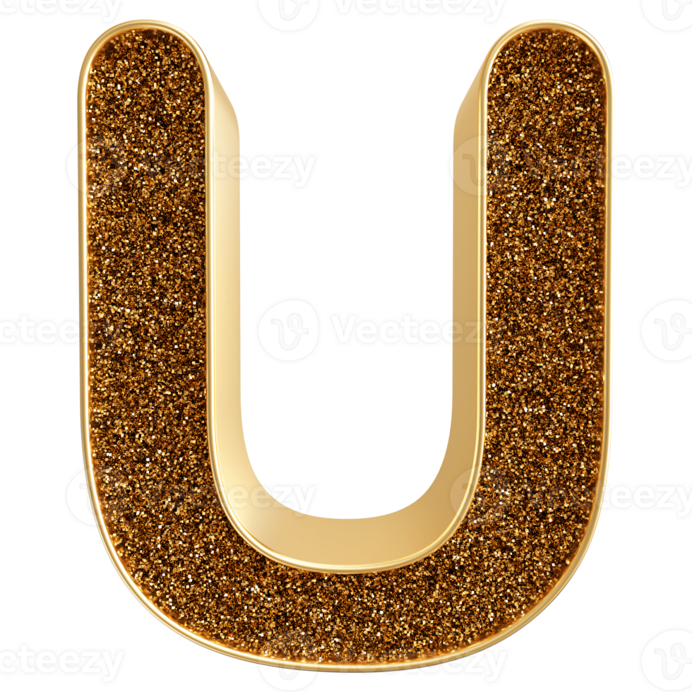 3D Font Letter U uppercase png