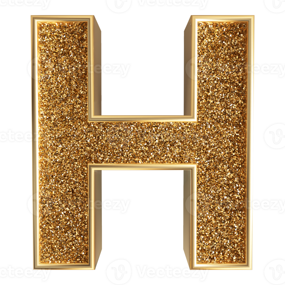 3D Font Letter H uppercase png