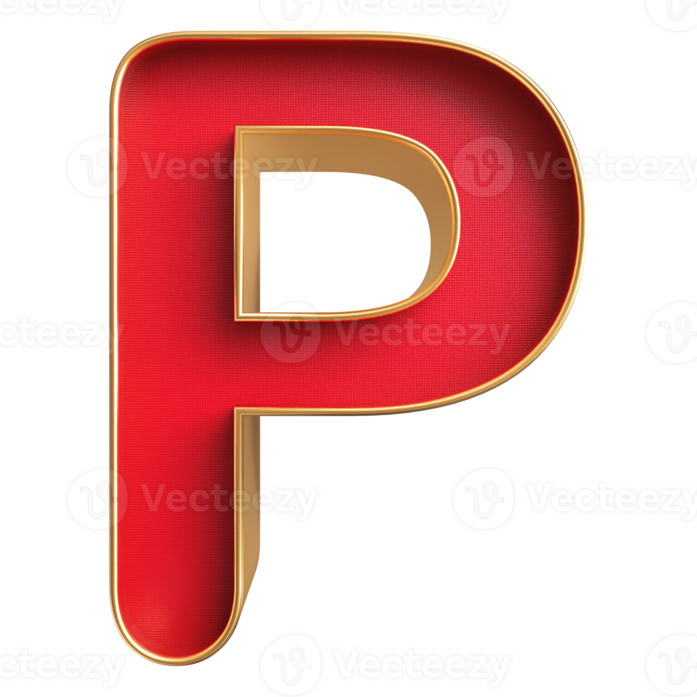 3D Font Letter P uppercase png