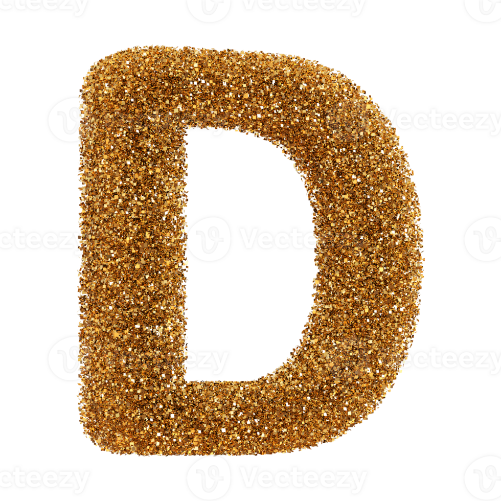 3D Font Letter D uppercase png