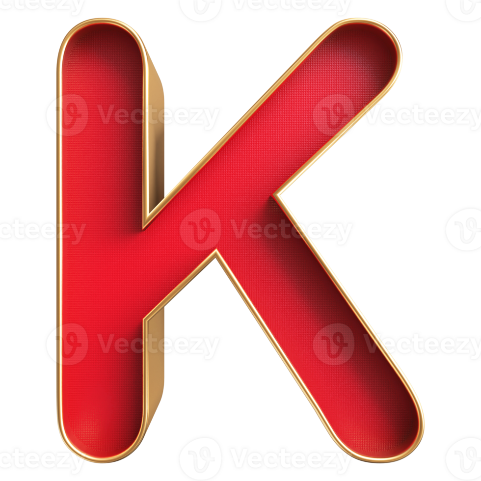 3D Font Letter K uppercase png