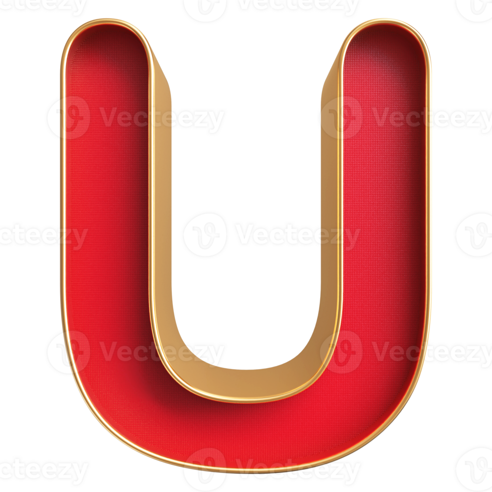 3D Font Letter U uppercase png