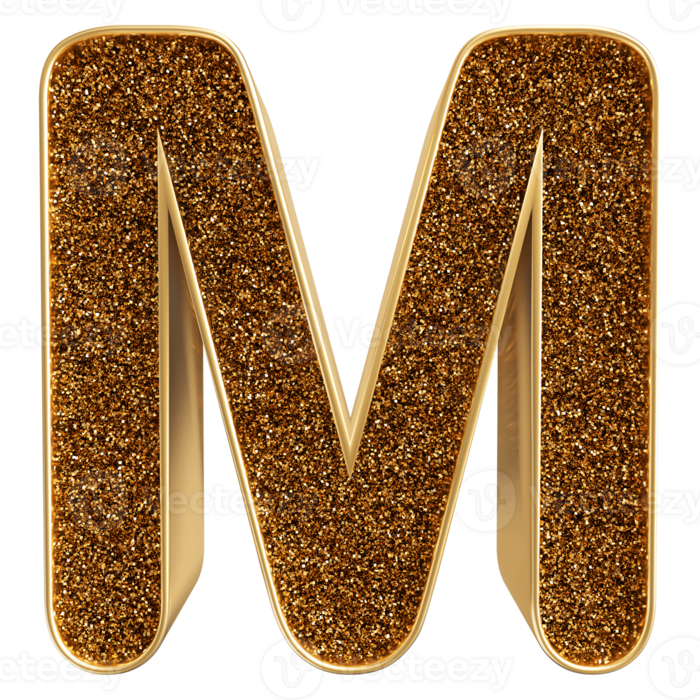 3D Font Letter M uppercase png