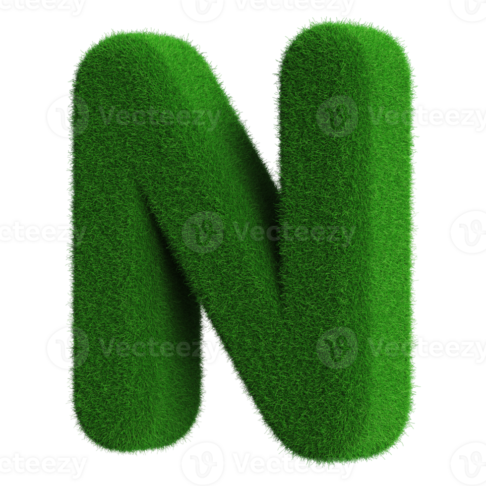 3D Font Letter N uppercase png