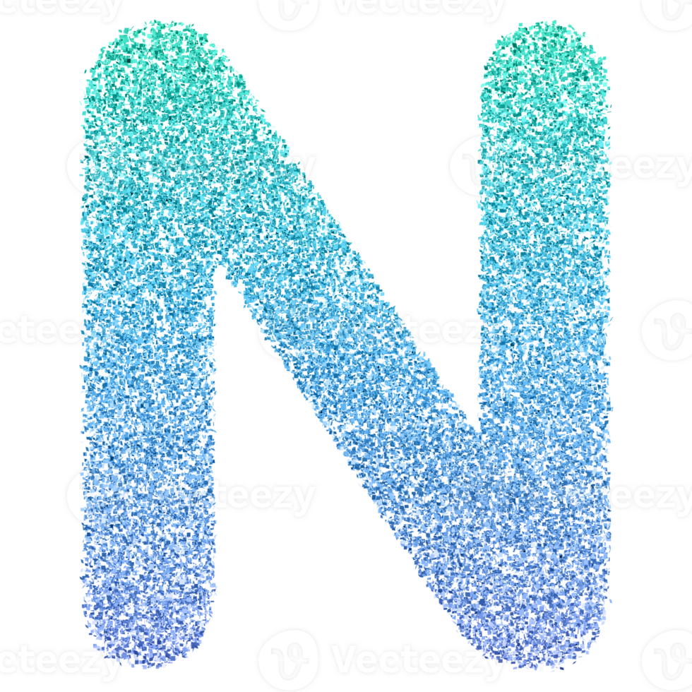3D Font Letter N uppercase png