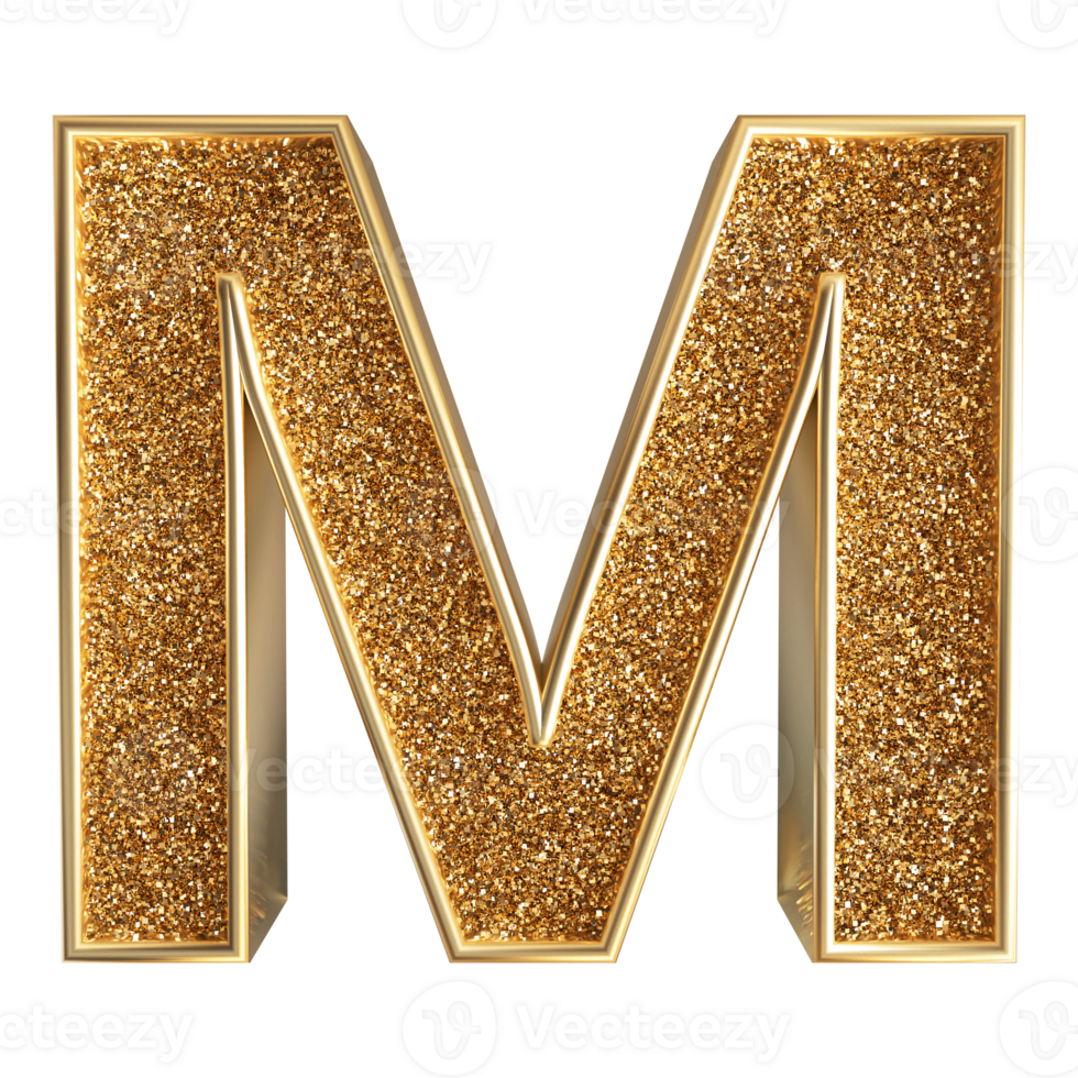 3D Font Letter M uppercase png