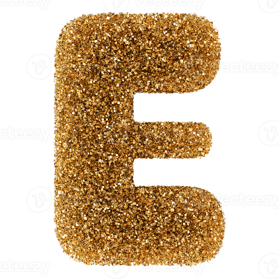3D Font Letter E uppercase png