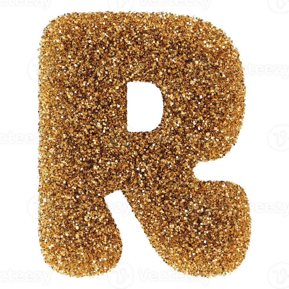 3D Font Letter R uppercase png