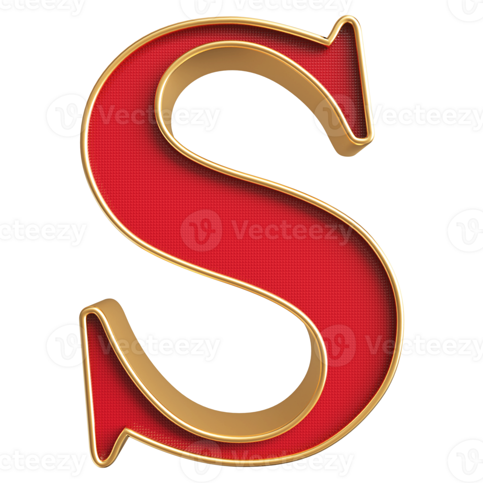 3D Font Letter S uppercase png
