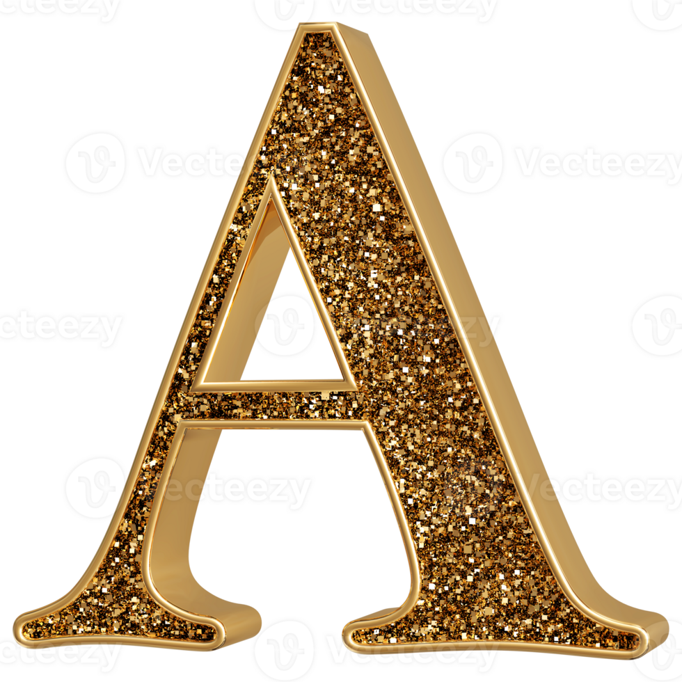 3D Font Letter A uppercase png