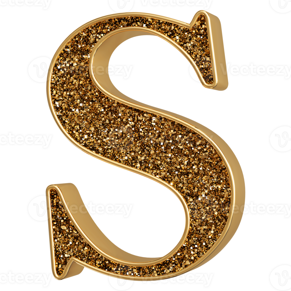 3D Font Letter S uppercase png