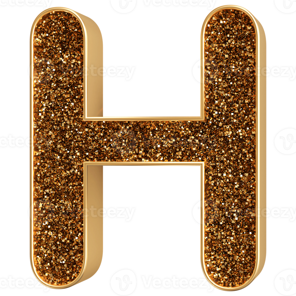 3D Font Letter H uppercase png