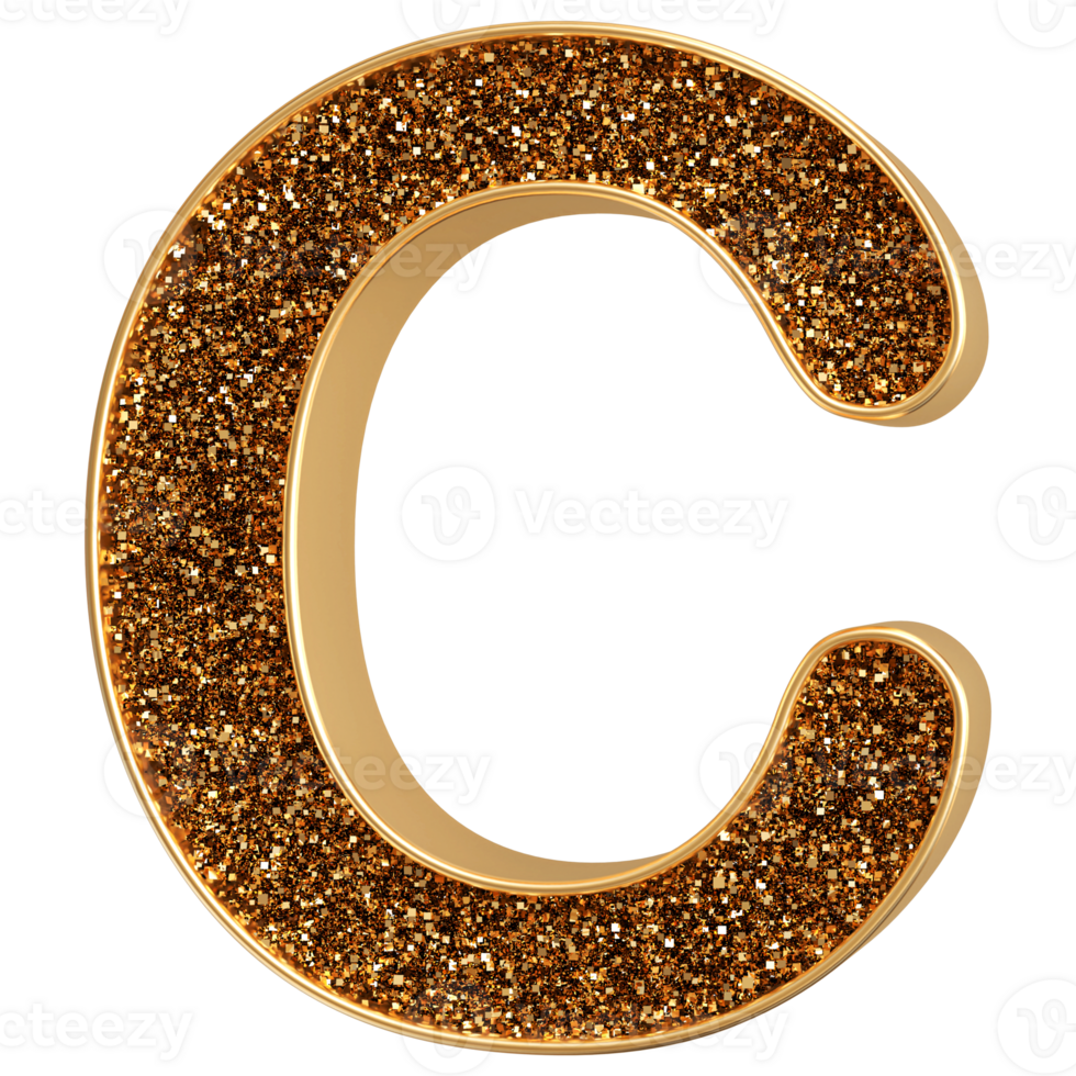 3D Font Letter C uppercase png