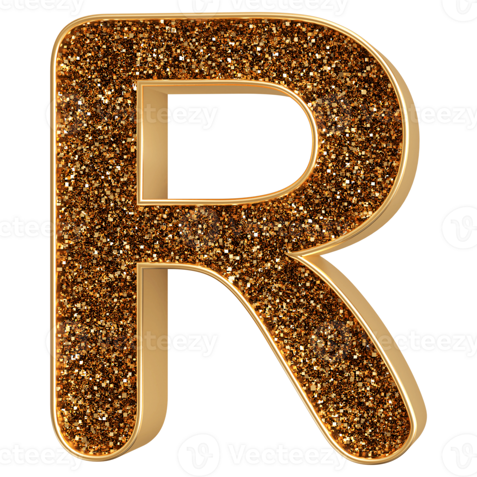 3D Font Letter R uppercase png