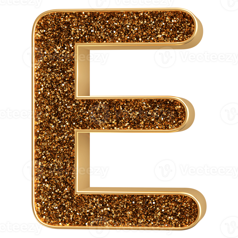 3D Font Letter E uppercase png