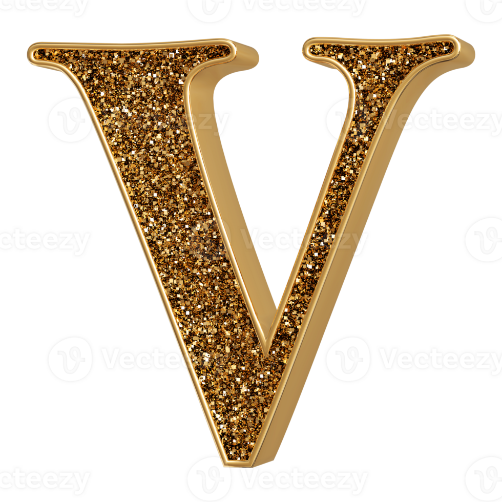 3D Font Letter V uppercase png