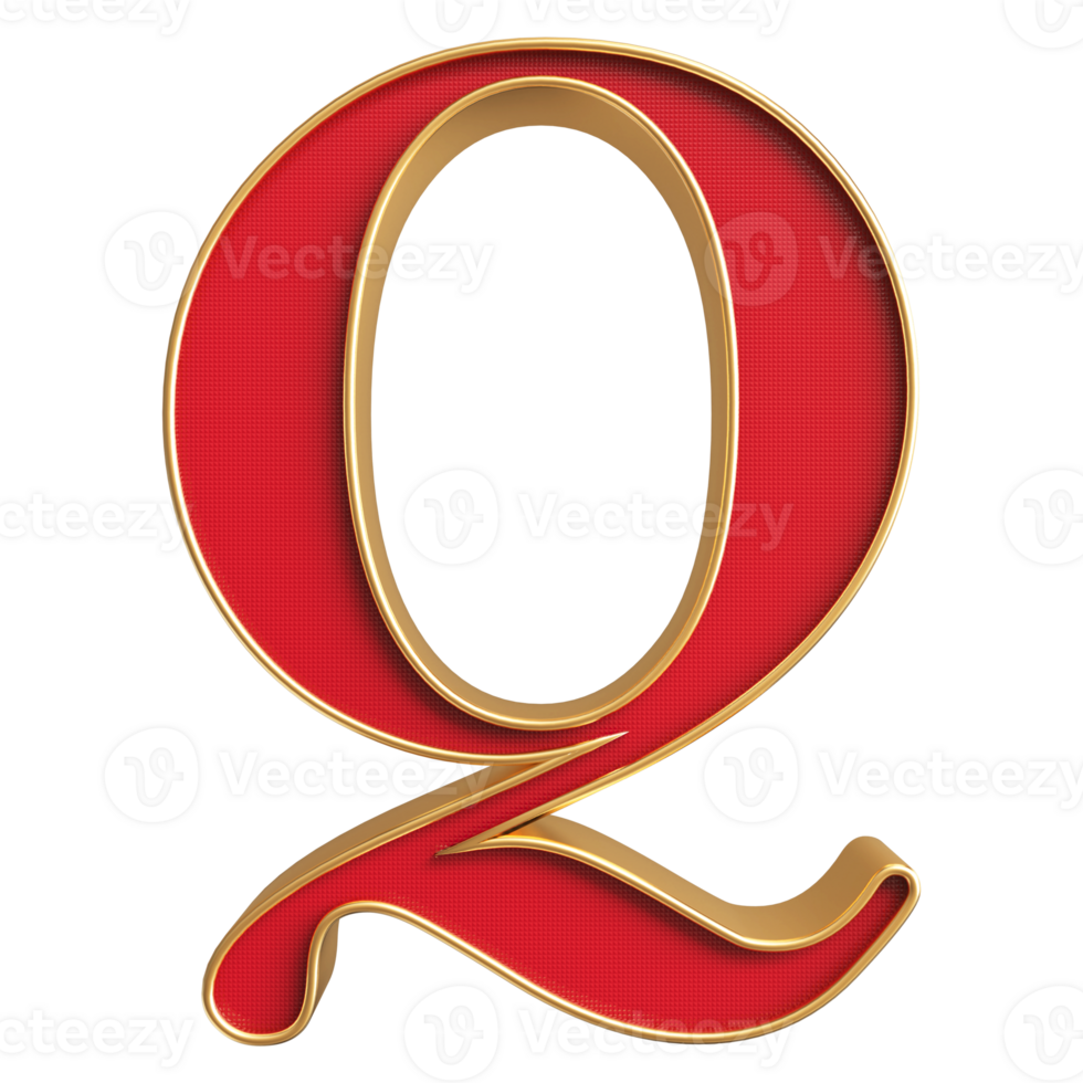 3D Font Letter Q uppercase png