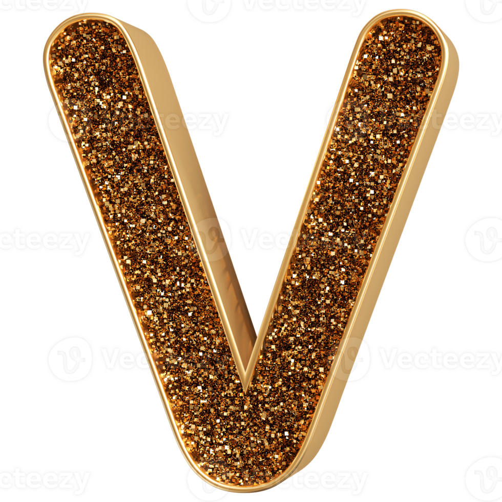 3D Font Letter V uppercase png