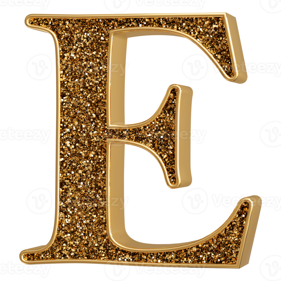 3D Font Letter E uppercase png