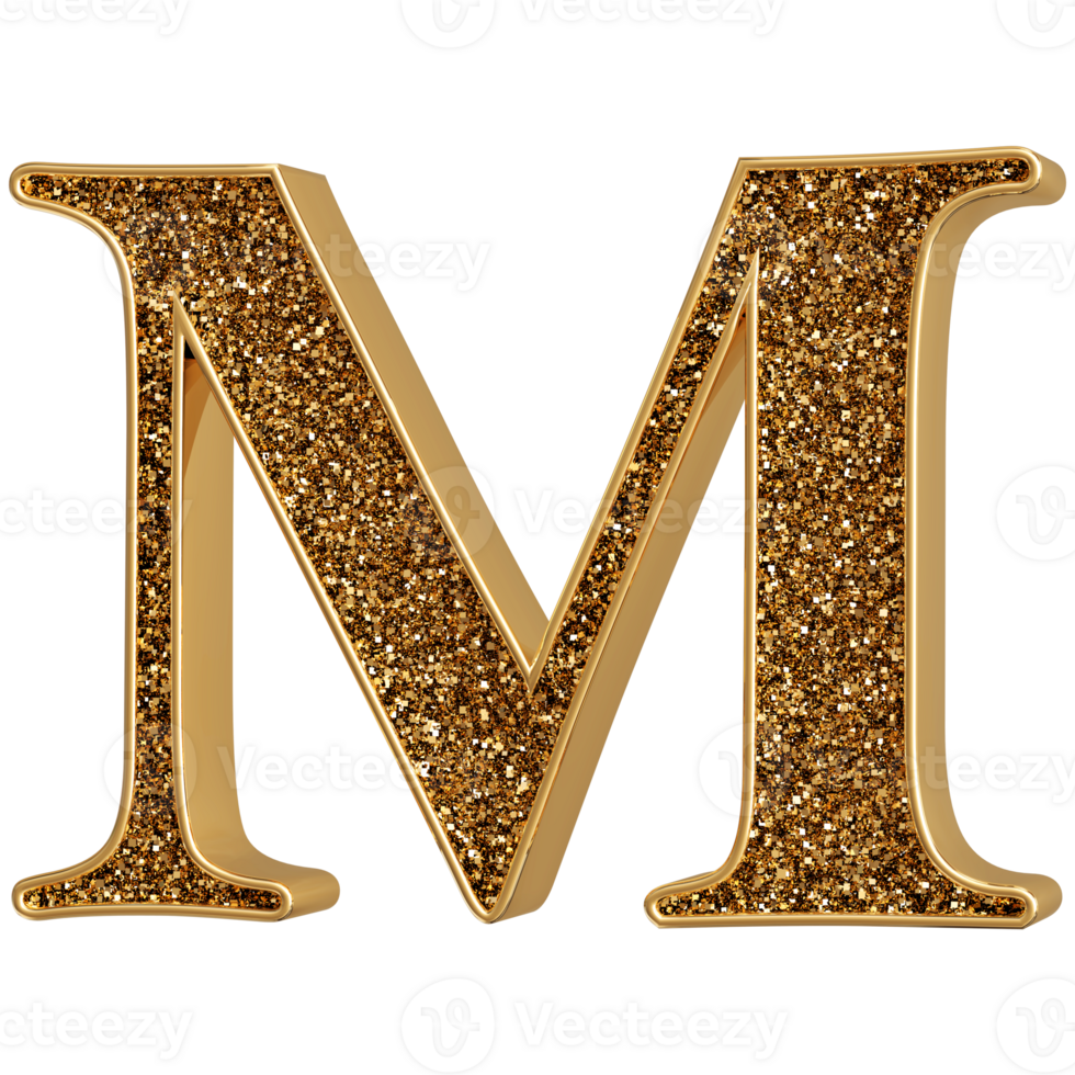 3D Font Letter M uppercase png