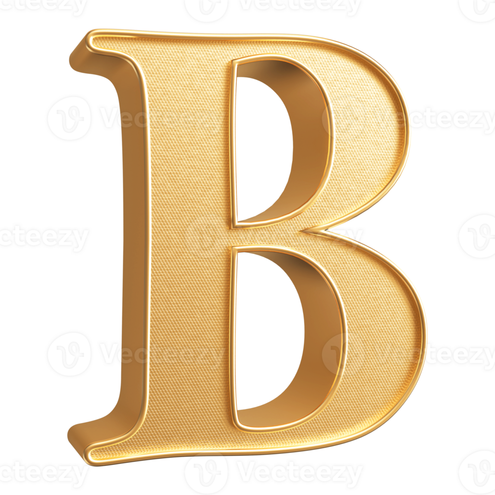 3D Font Letter B uppercase png