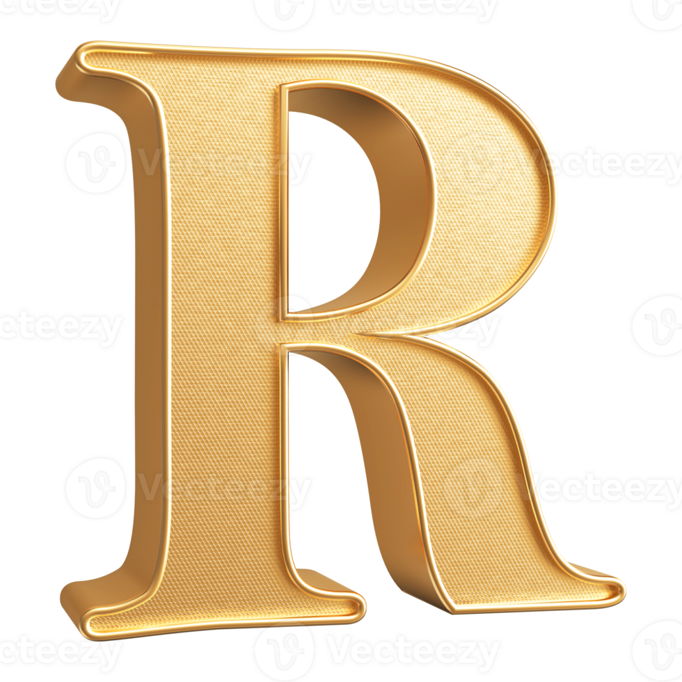 3D Font Letter R uppercase png