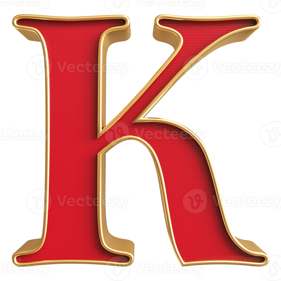 3D Font Letter K uppercase png