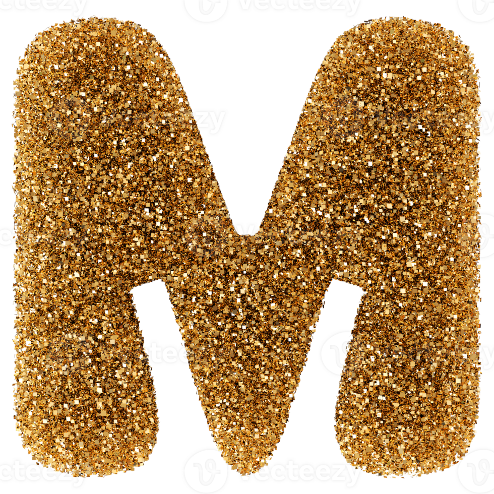 3D Font Letter M uppercase png