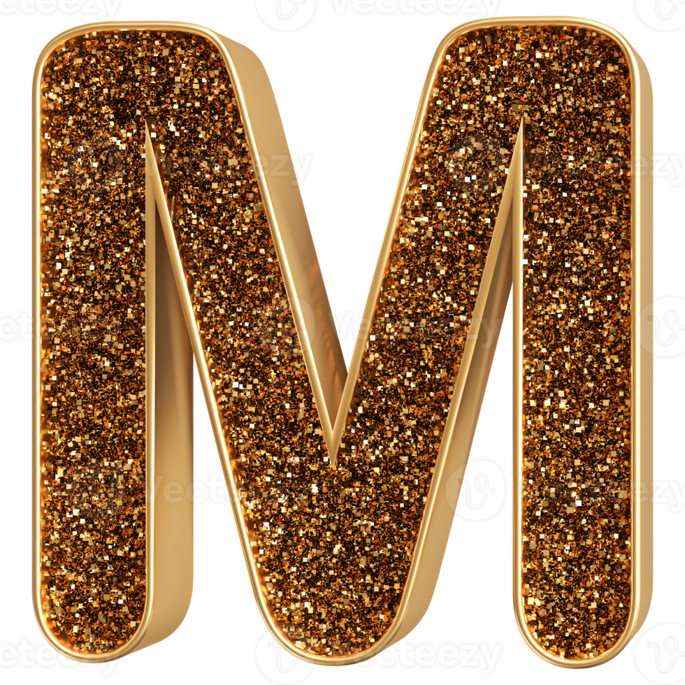 3D Font Letter M uppercase png