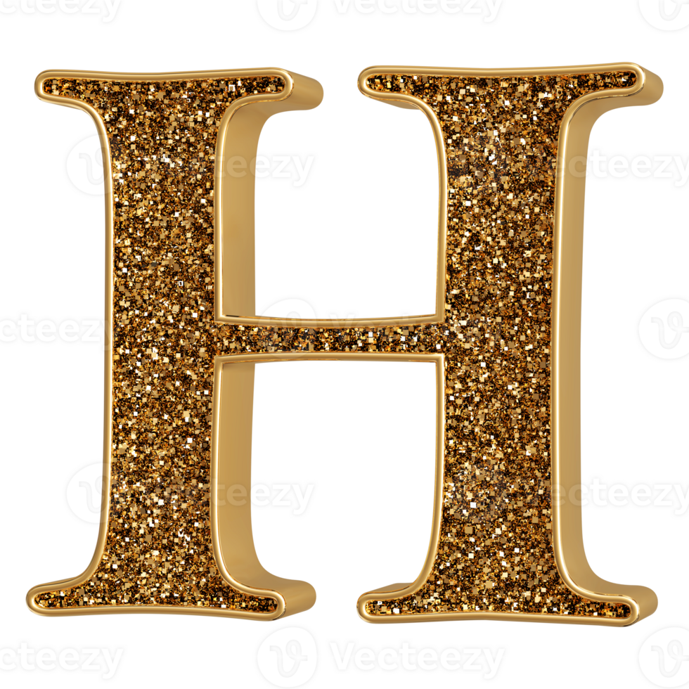 3D Font Letter H uppercase png