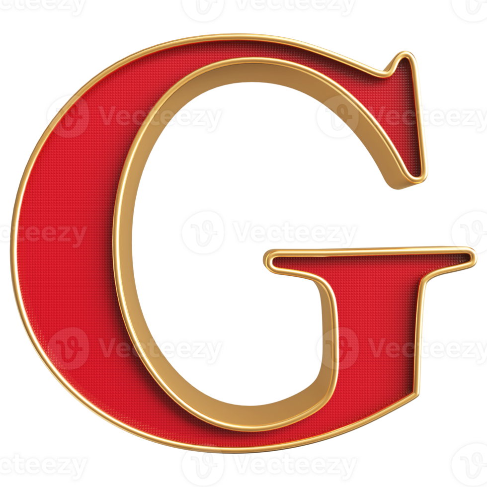 3D Font Letter G uppercase png