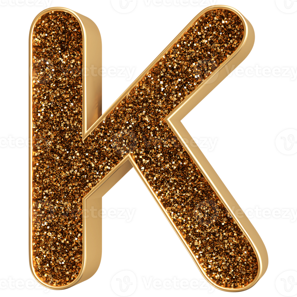 3D Font Letter K uppercase png