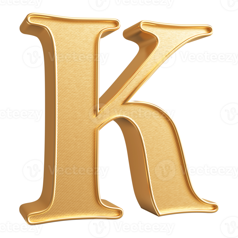 3D Font Letter K uppercase png