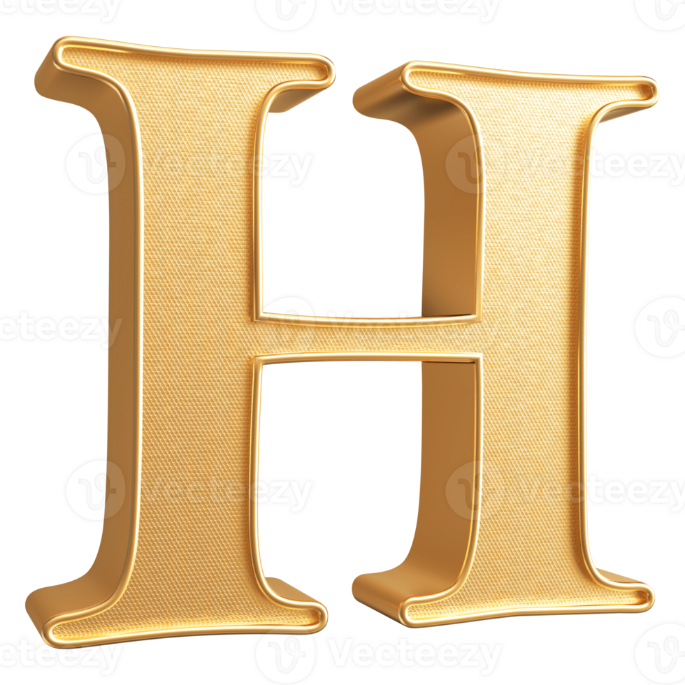 3D Font Letter H uppercase png