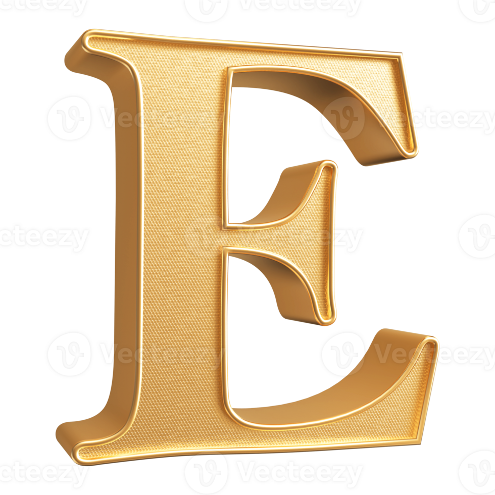 3D Font Letter E uppercase png