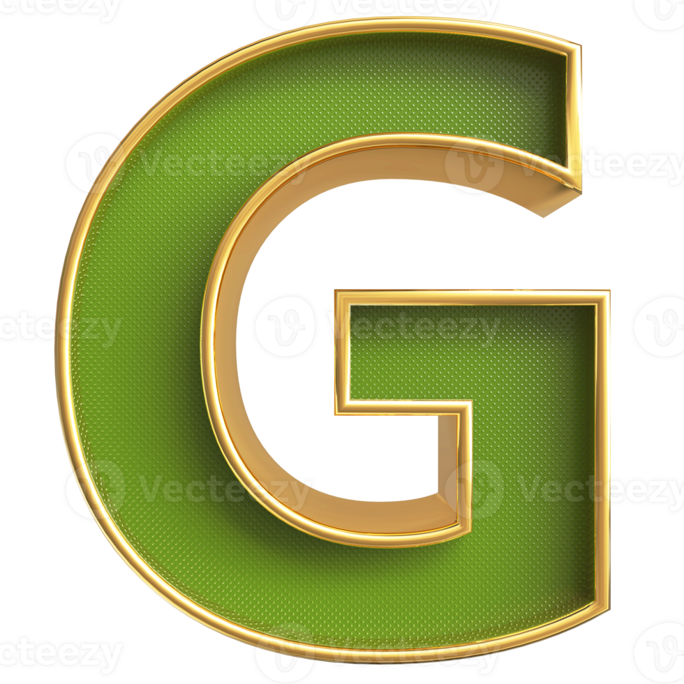 3D Font Letter G uppercase png