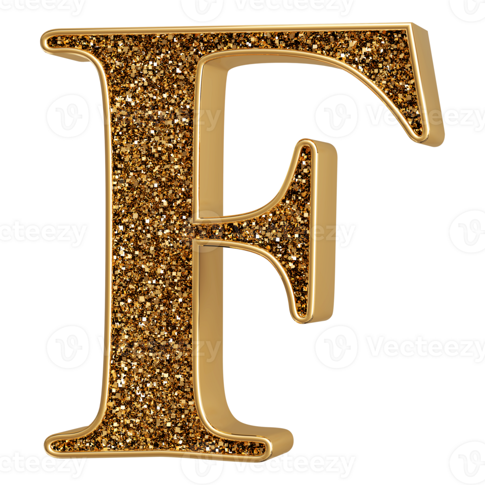 3D Font Letter F uppercase png