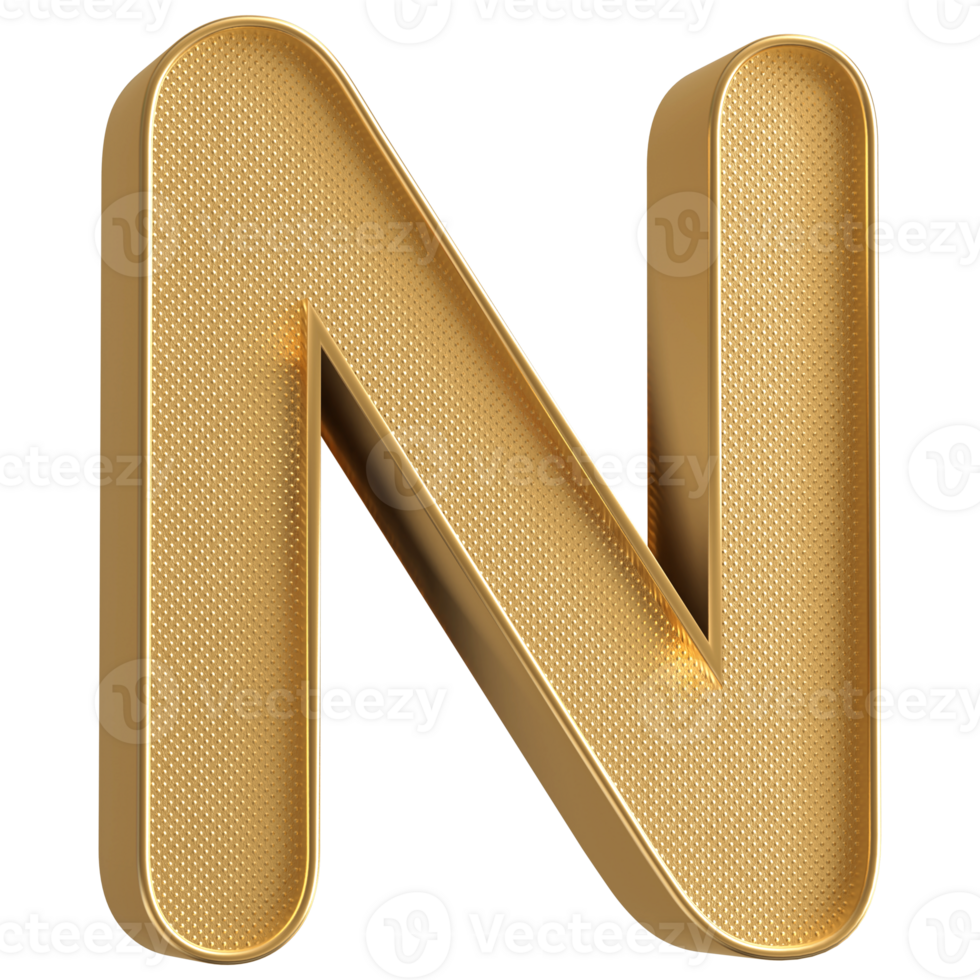 3D Font Letter N uppercase png