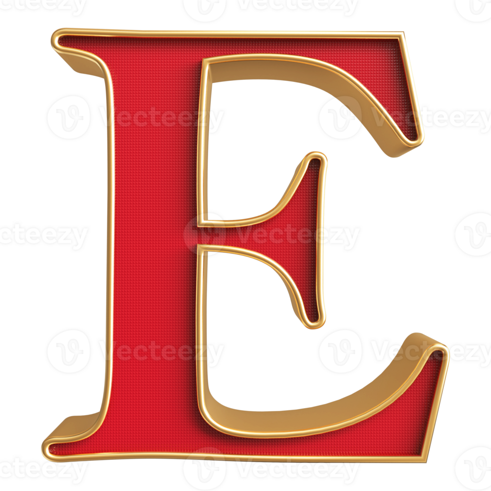 3D Font Letter E uppercase png