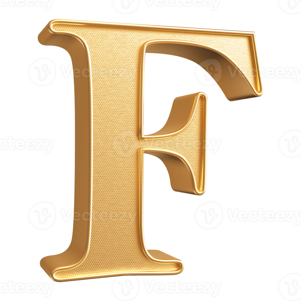 3D Font Letter F uppercase png