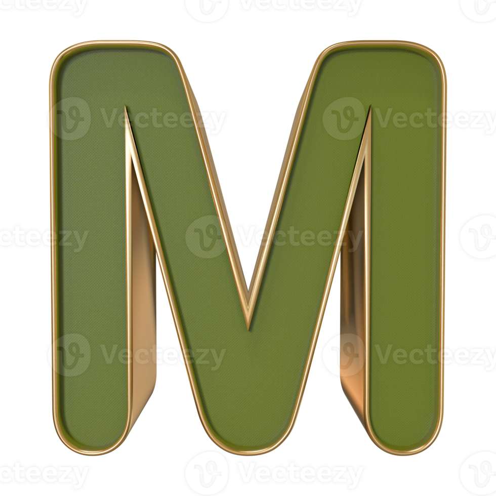 3D Font Letter M uppercase png
