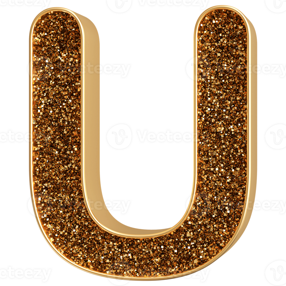 3D Font Letter U uppercase png