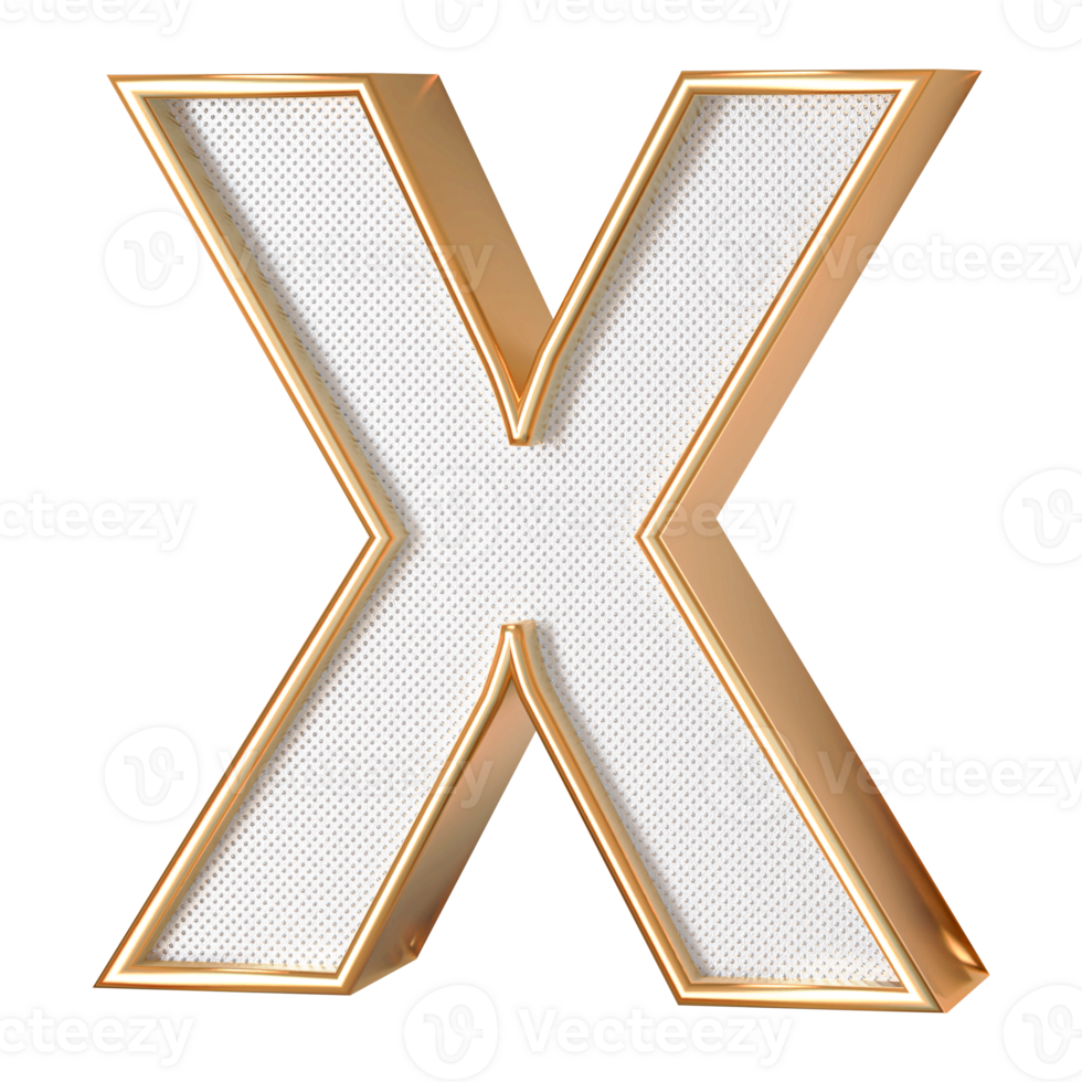 3D Font Letter X uppercase png