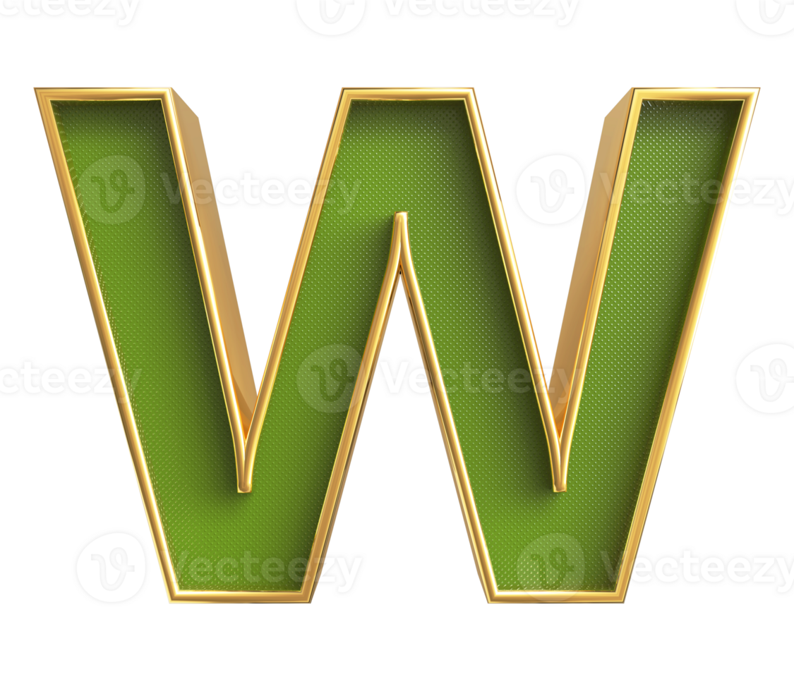 3D Font Letter W uppercase png