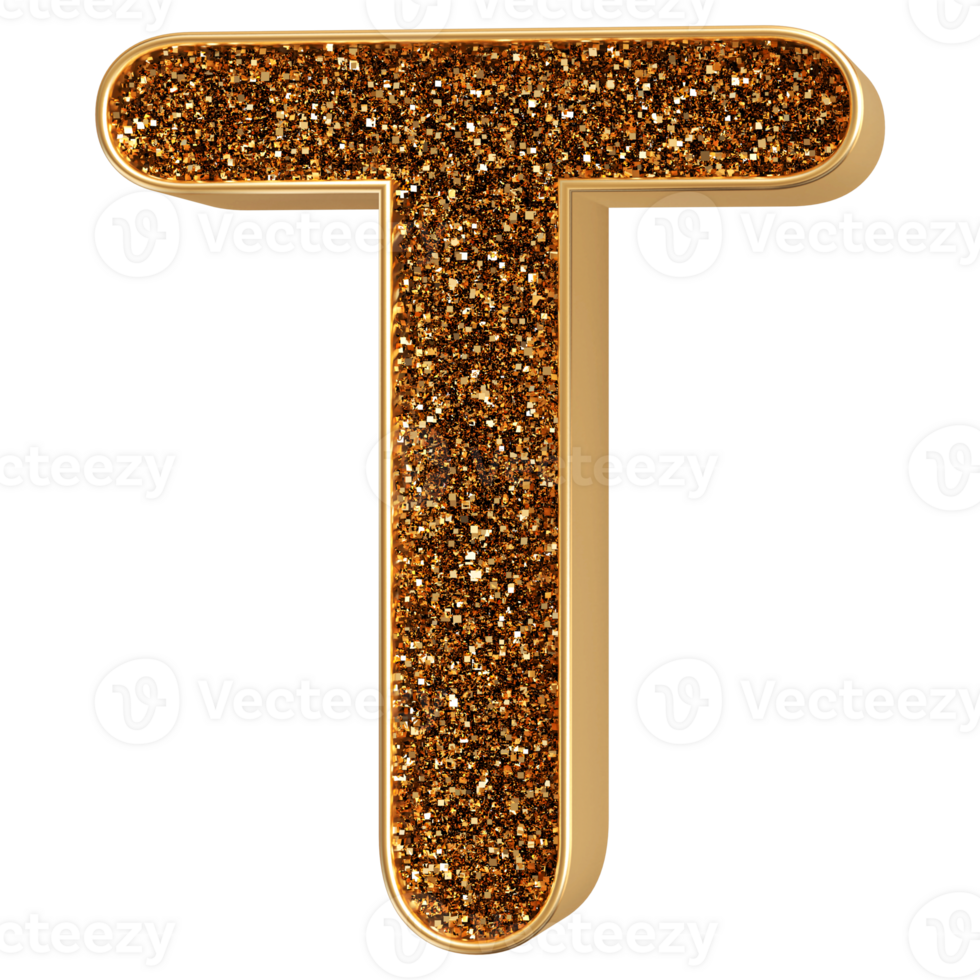 3D Font Letter T uppercase png