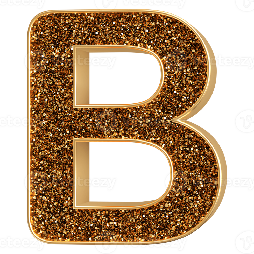 3D Font Letter B uppercase png