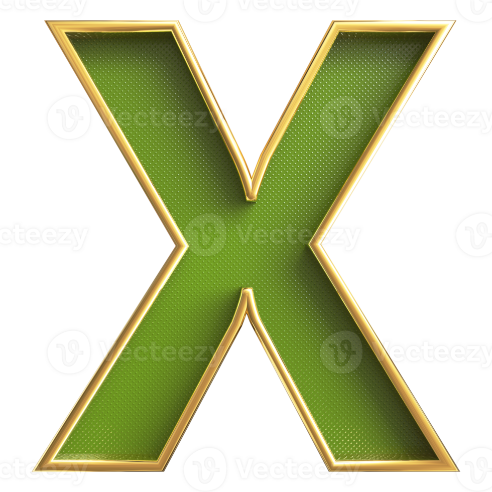 3D Font Letter X uppercase png