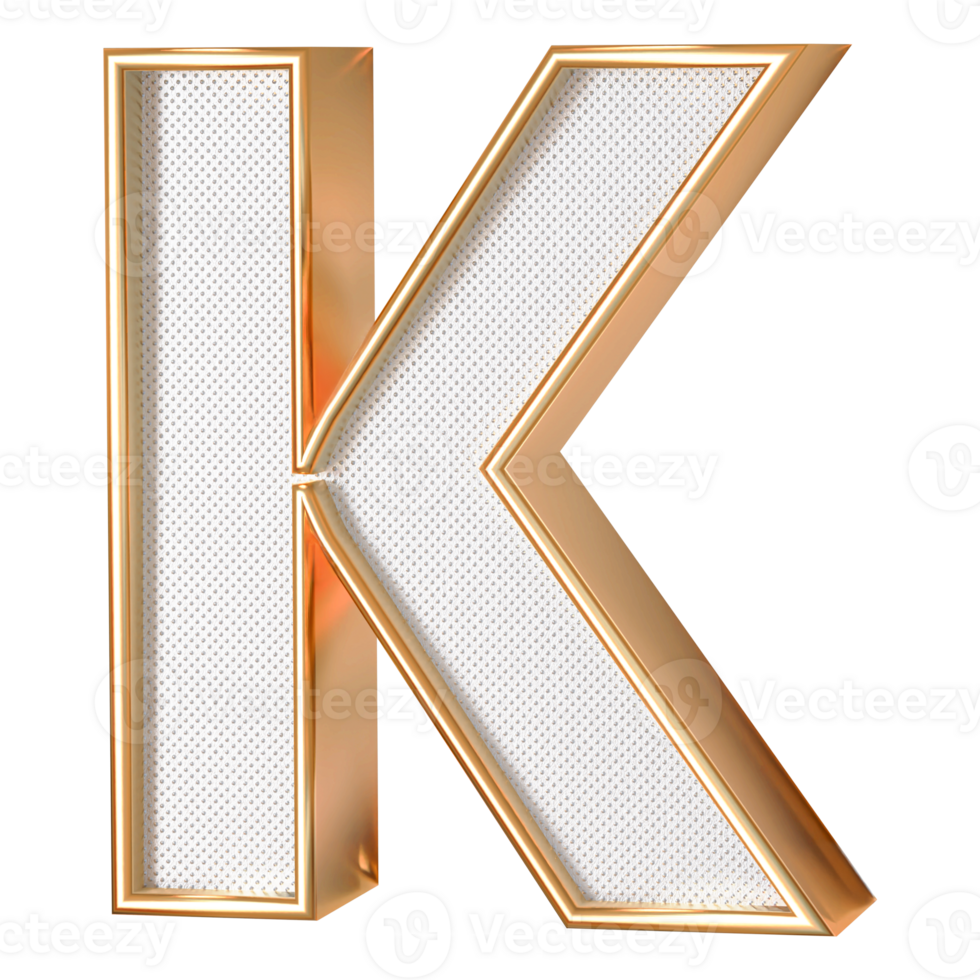 3D Font Letter K uppercase png