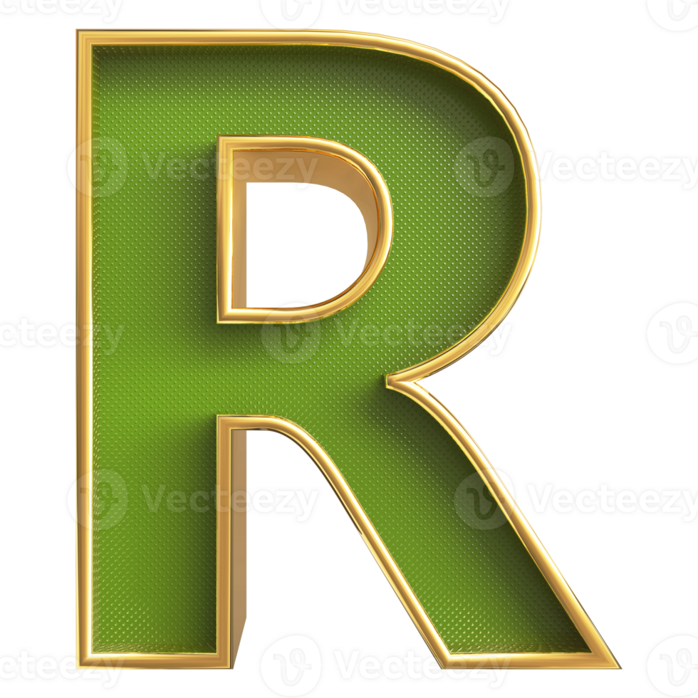3D Font Letter R uppercase png