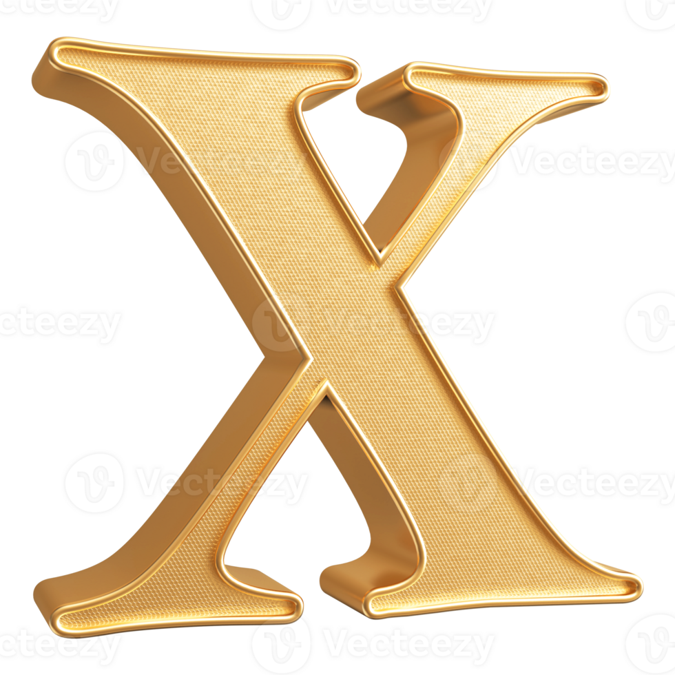 3D Font Letter X uppercase png